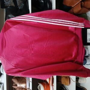 Adidas Pink Sweatshirt with White Stripes